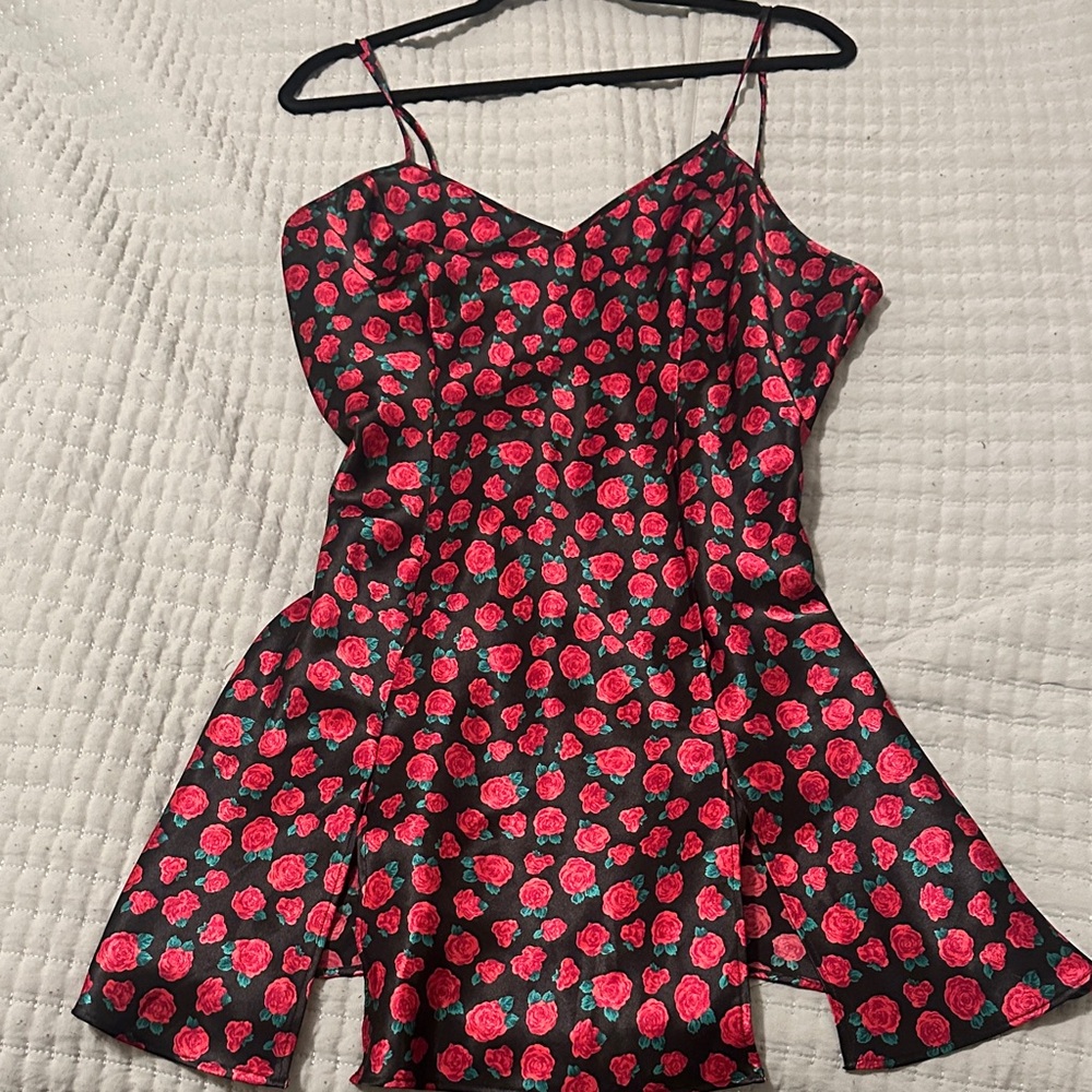 Delicates Black and Red Floral Chemise